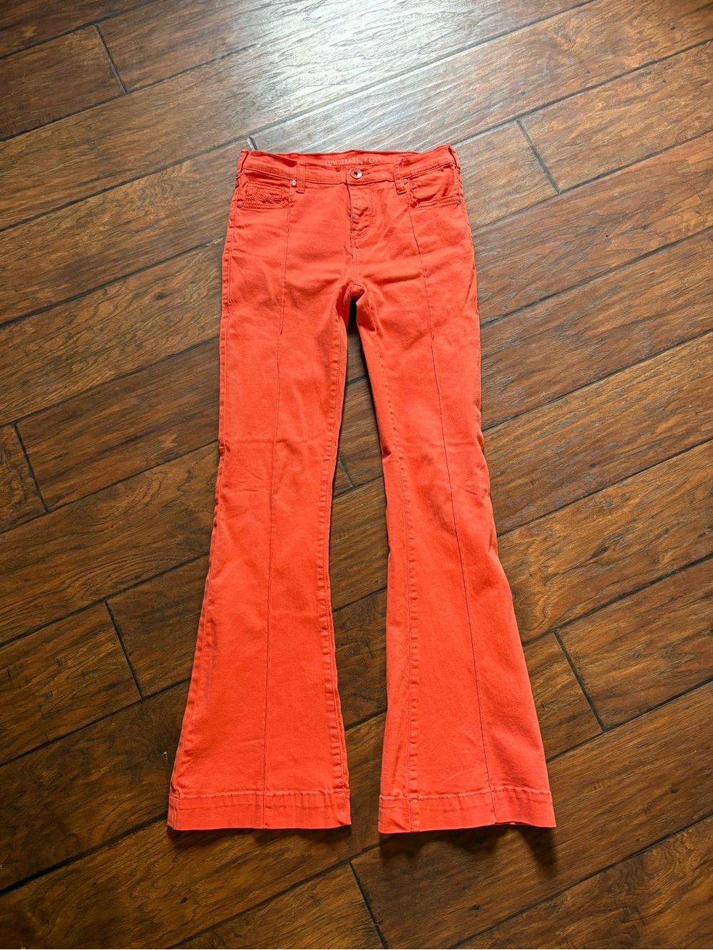 Cowgirl Tuff Teens/juniors Orange Flare Jeans